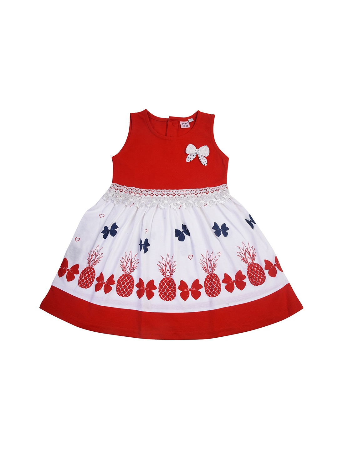 

POMY & JINNY Girls Red & White Fit & Flare Dress
