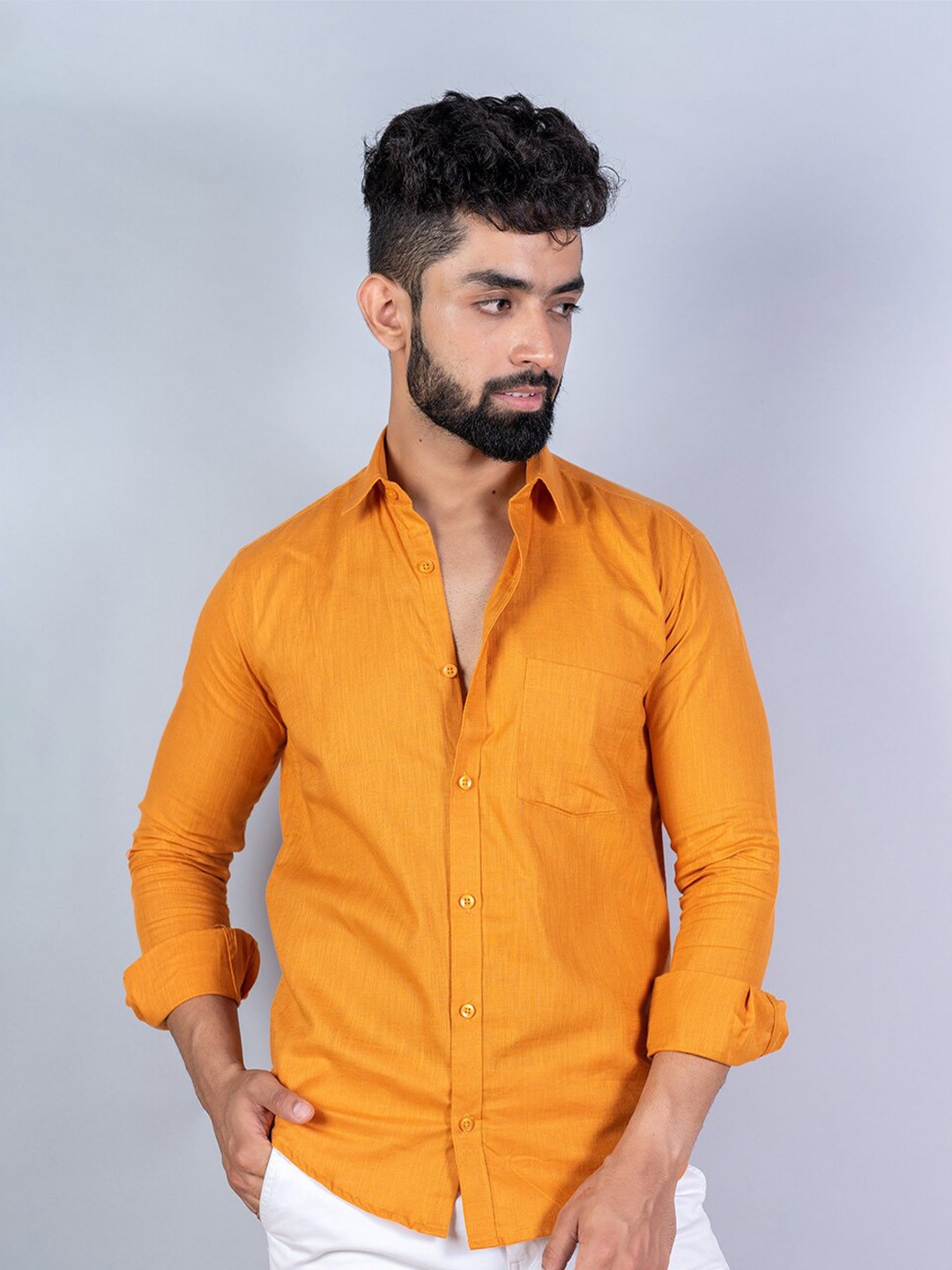 

Tistabene Men Yellow Cotton Casual Shirt