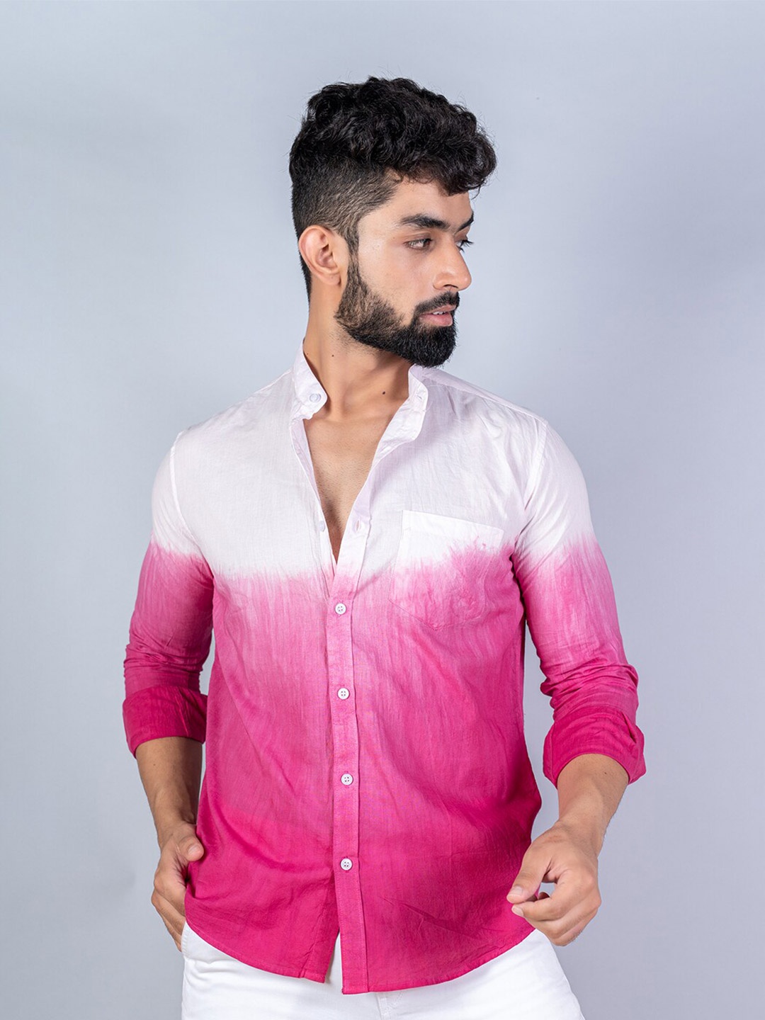 

Tistabene Men Pink Faded Casual Cotton Shirt