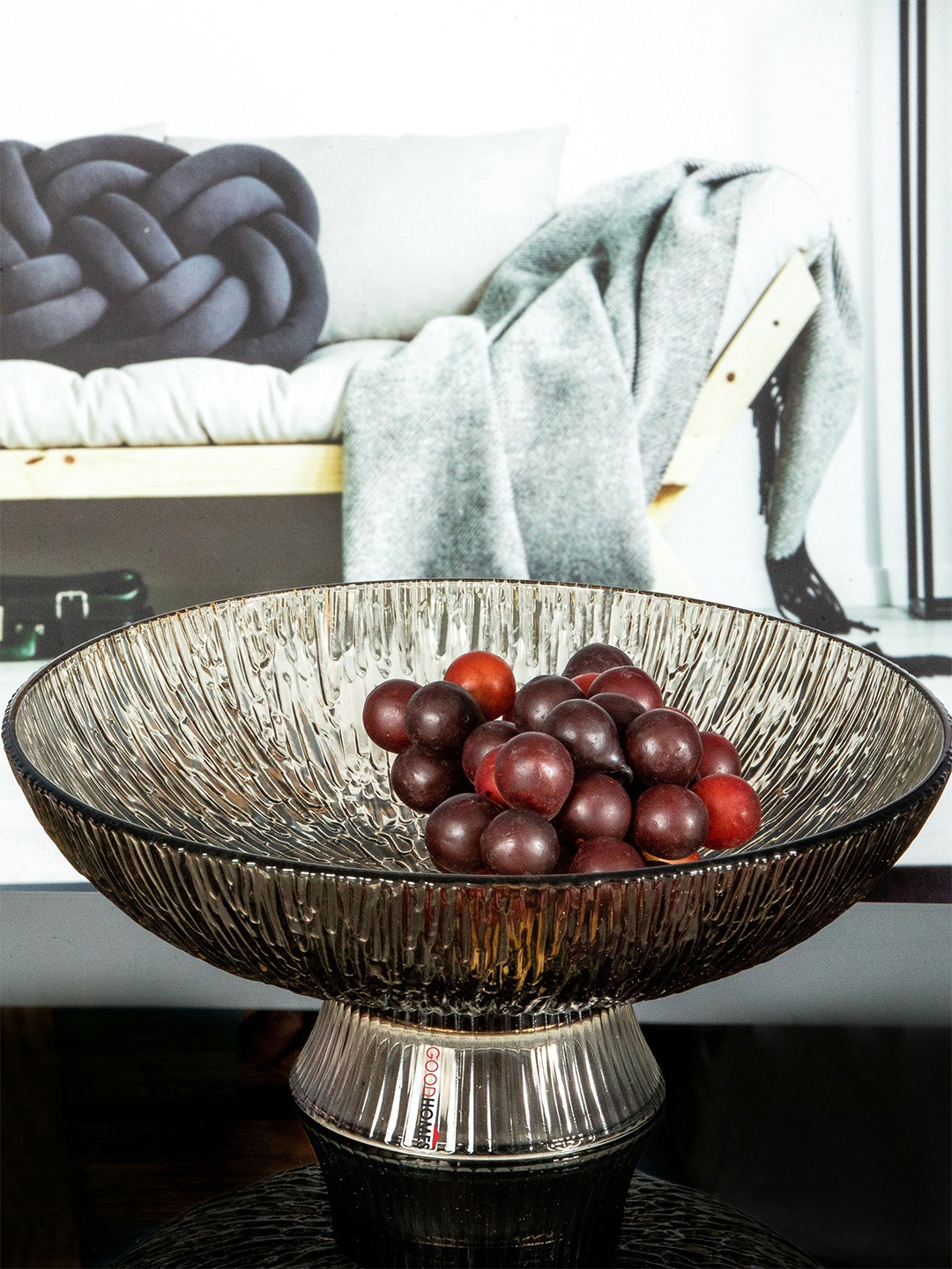 

GOODHOMES Transparent Dishwasher & Microwave safe Glass Fruit Bowl