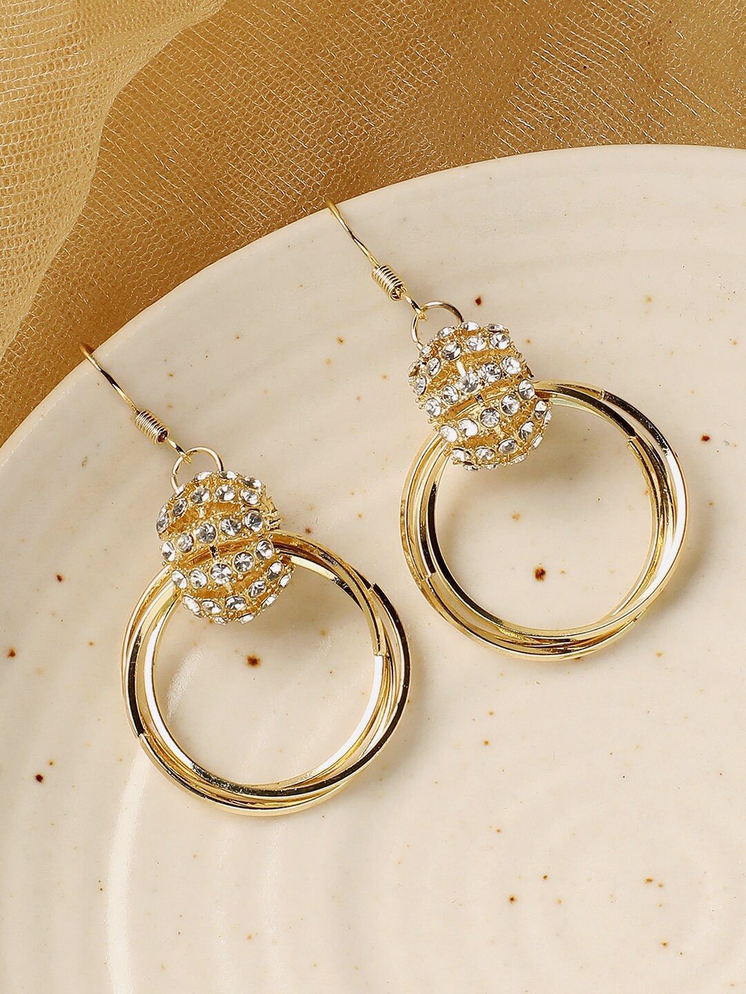 

SOHI Women Gold-Plated Circular Hoop Earrings