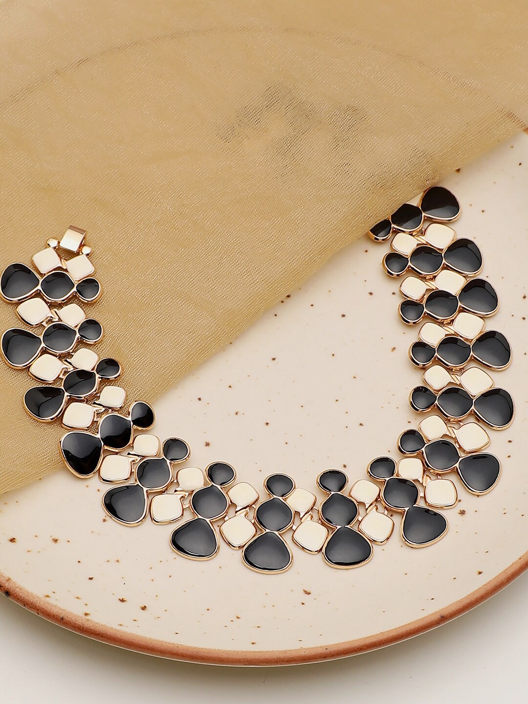 

SOHI Gold-Plated & Black Necklace