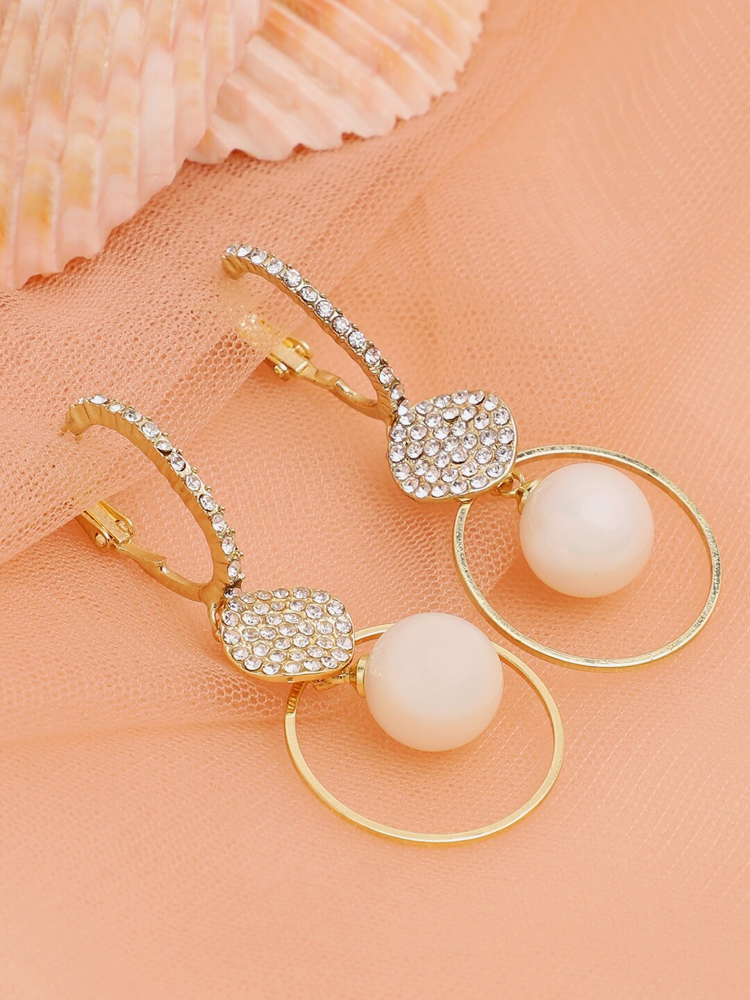 

SOHI Rose Gold & Gold Plated Contemporary Hoop Earrings
