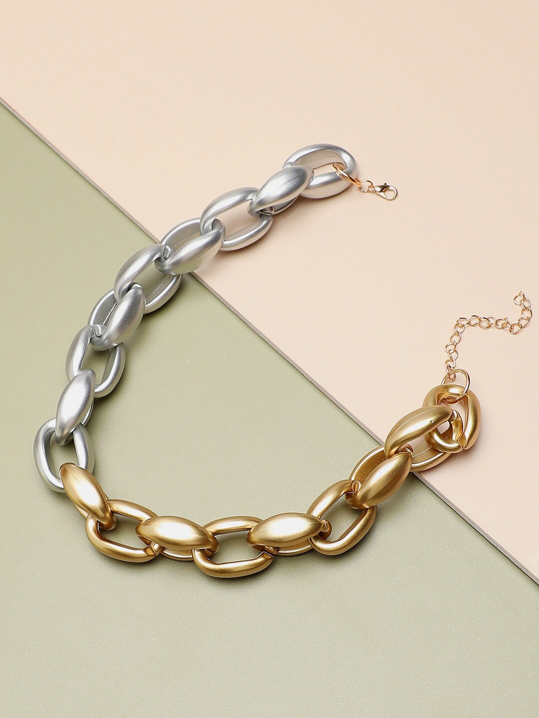 

SOHI Gold-Plated & Silver-Toned Necklace