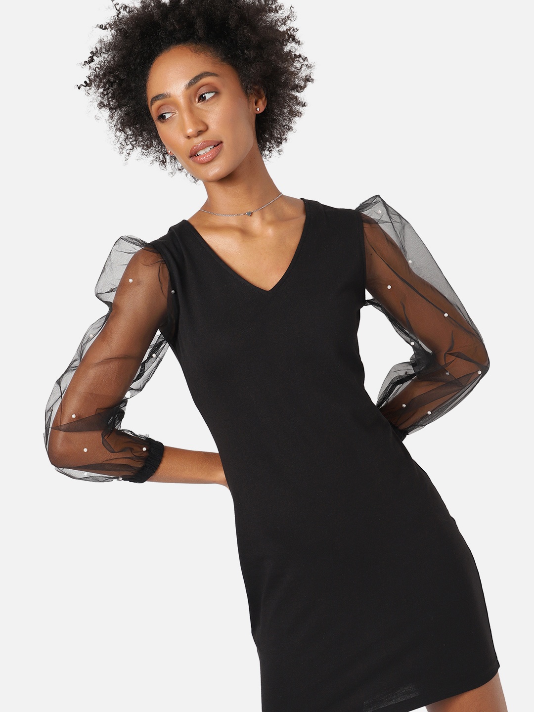 

Campus Sutra Women Black Bodycon Mini Dress