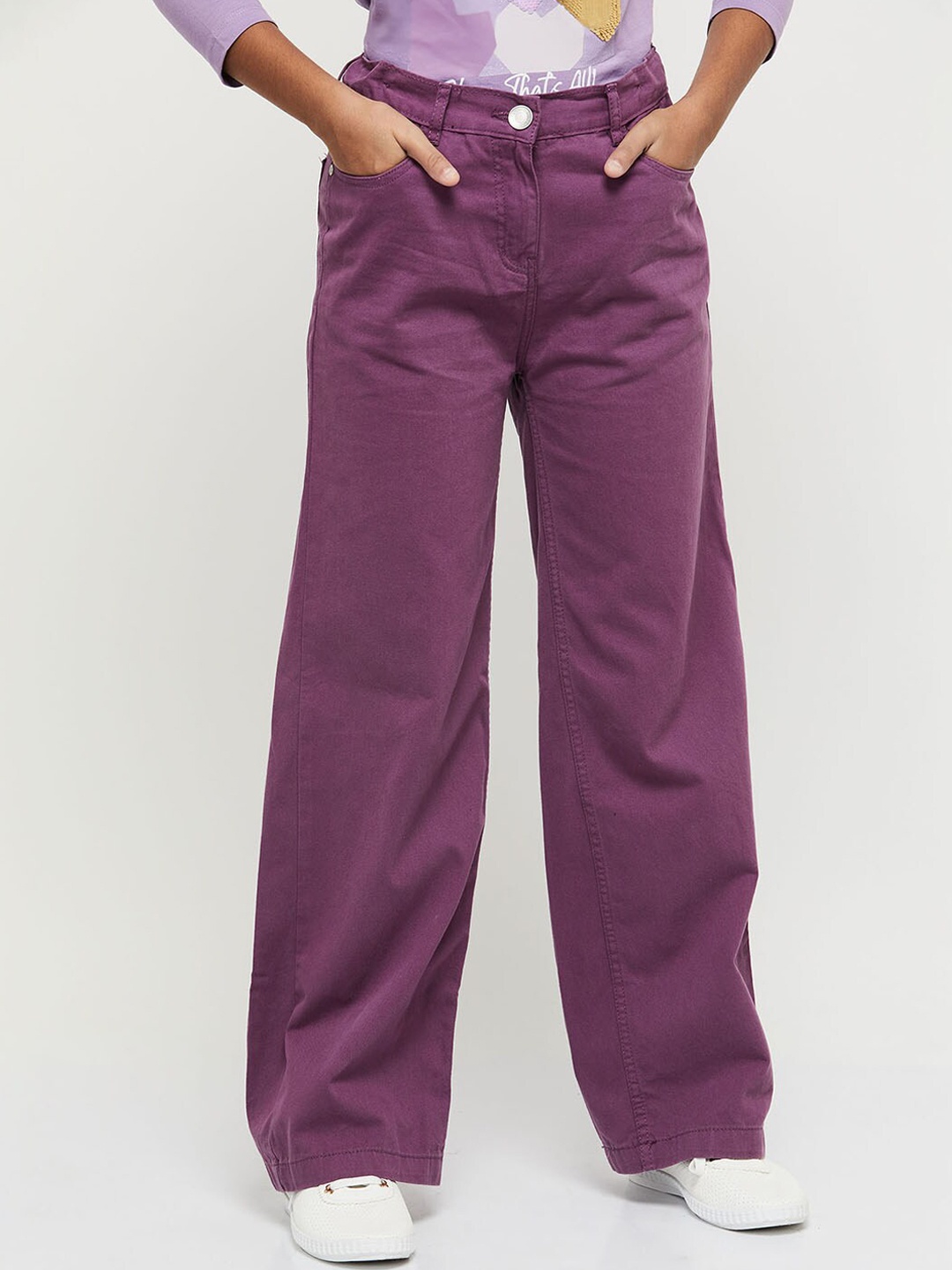 

max Girls Red Cotton Trousers