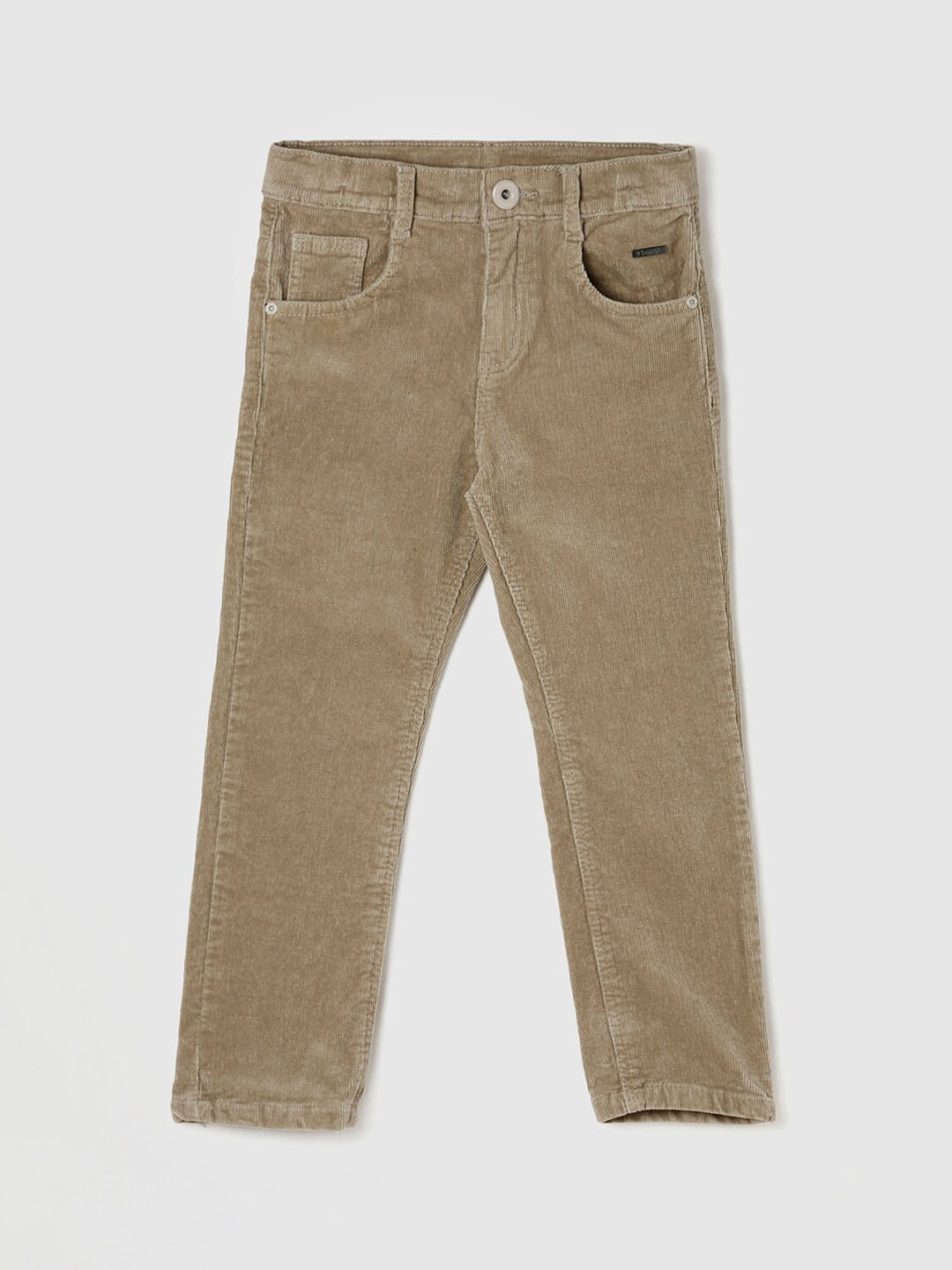 

max Boys Beige Regular Fit Solid Cargos Trousers