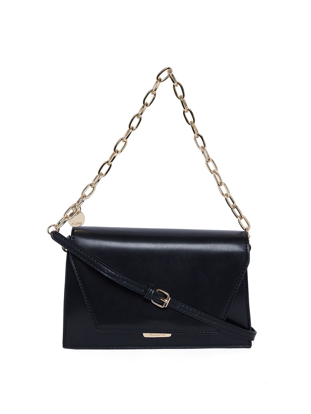 

ALDO Women Black & Gold-Toned Purse Clutch