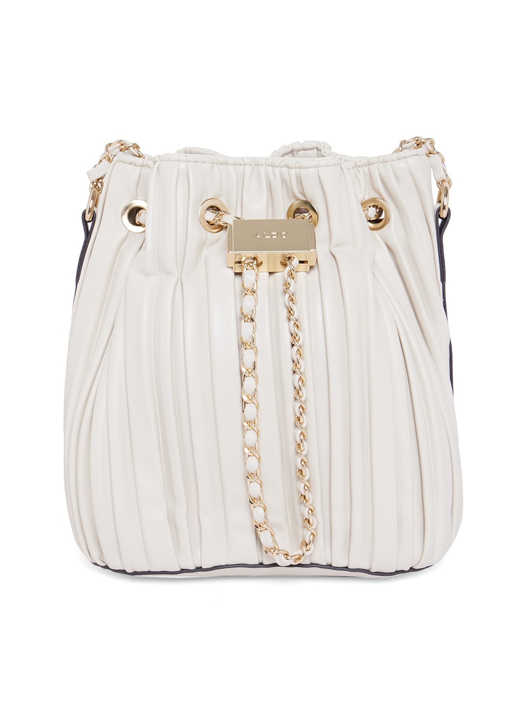 

ALDO Cream-Coloured PU Bucket Sling Bag