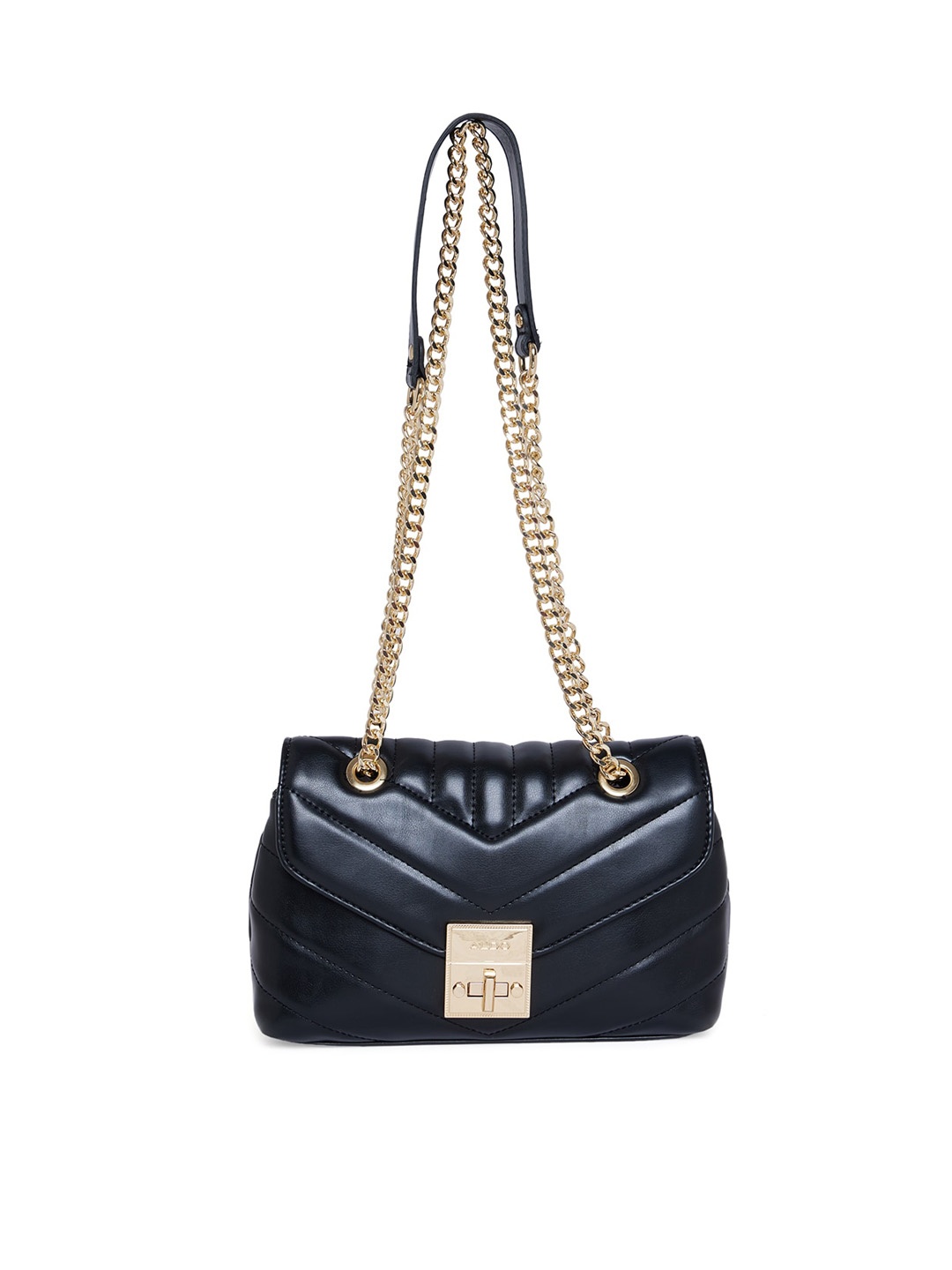 

ALDO Black PU Structured Shoulder Bag