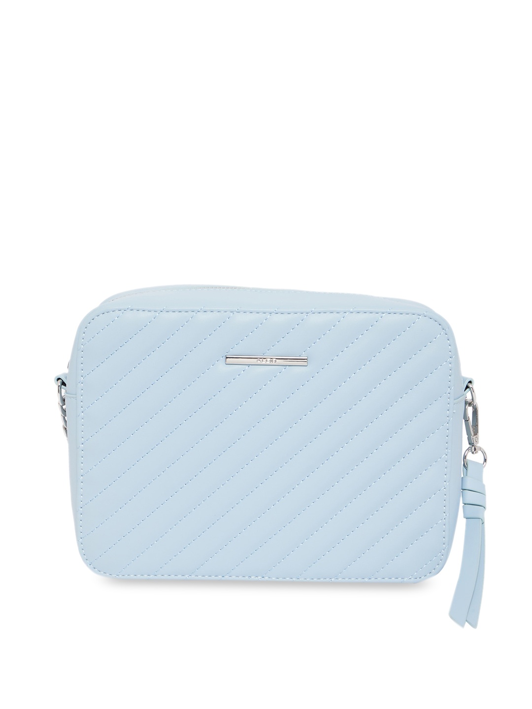 

ALDO Blue PU Structured Sling Bag with Quilted