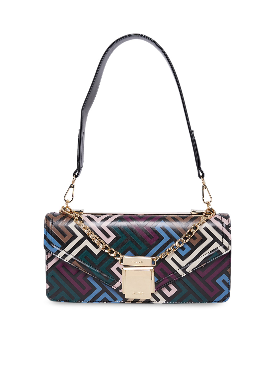 

ALDO Multicoloured Printed PU Structured Shoulder Bag, Multi