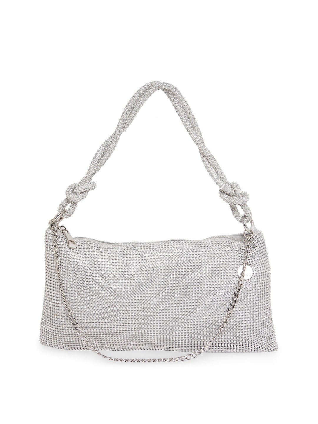 

ALDO Silver-Toned Half Moon Shoulder Bag