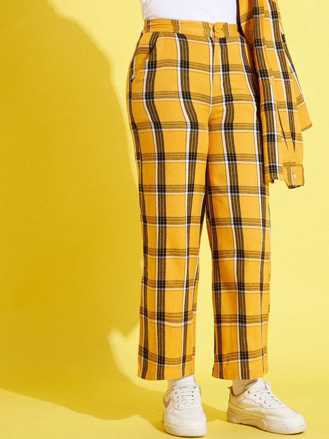 

Noh Voh - SASSAFRAS Kids Girls Mustard Cotton Yellow Comfort Trousers