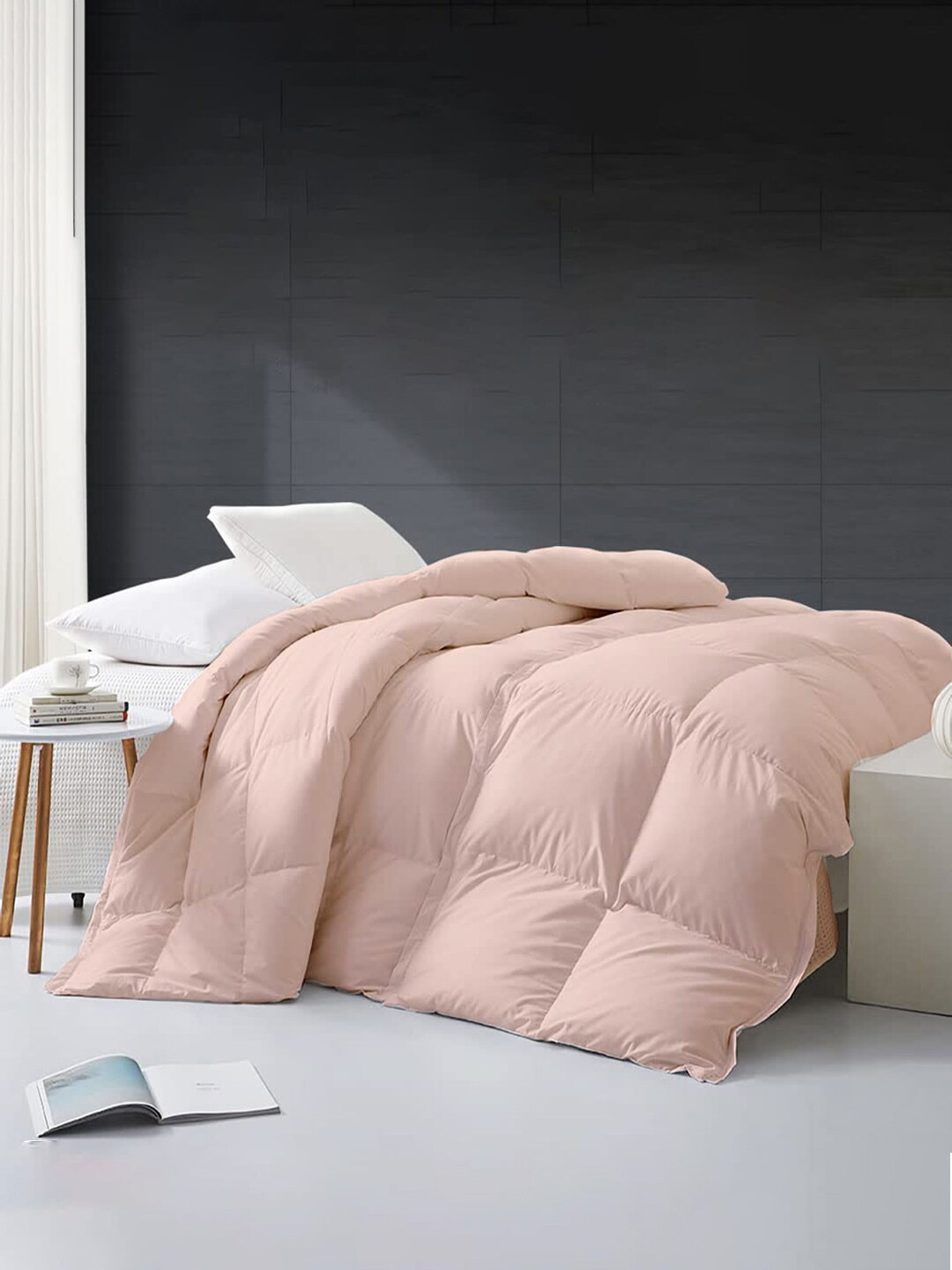 

RAZZAI Peach & Grey Microfiber Mild Winter 500 GSM Reversible Double Bed Comforter