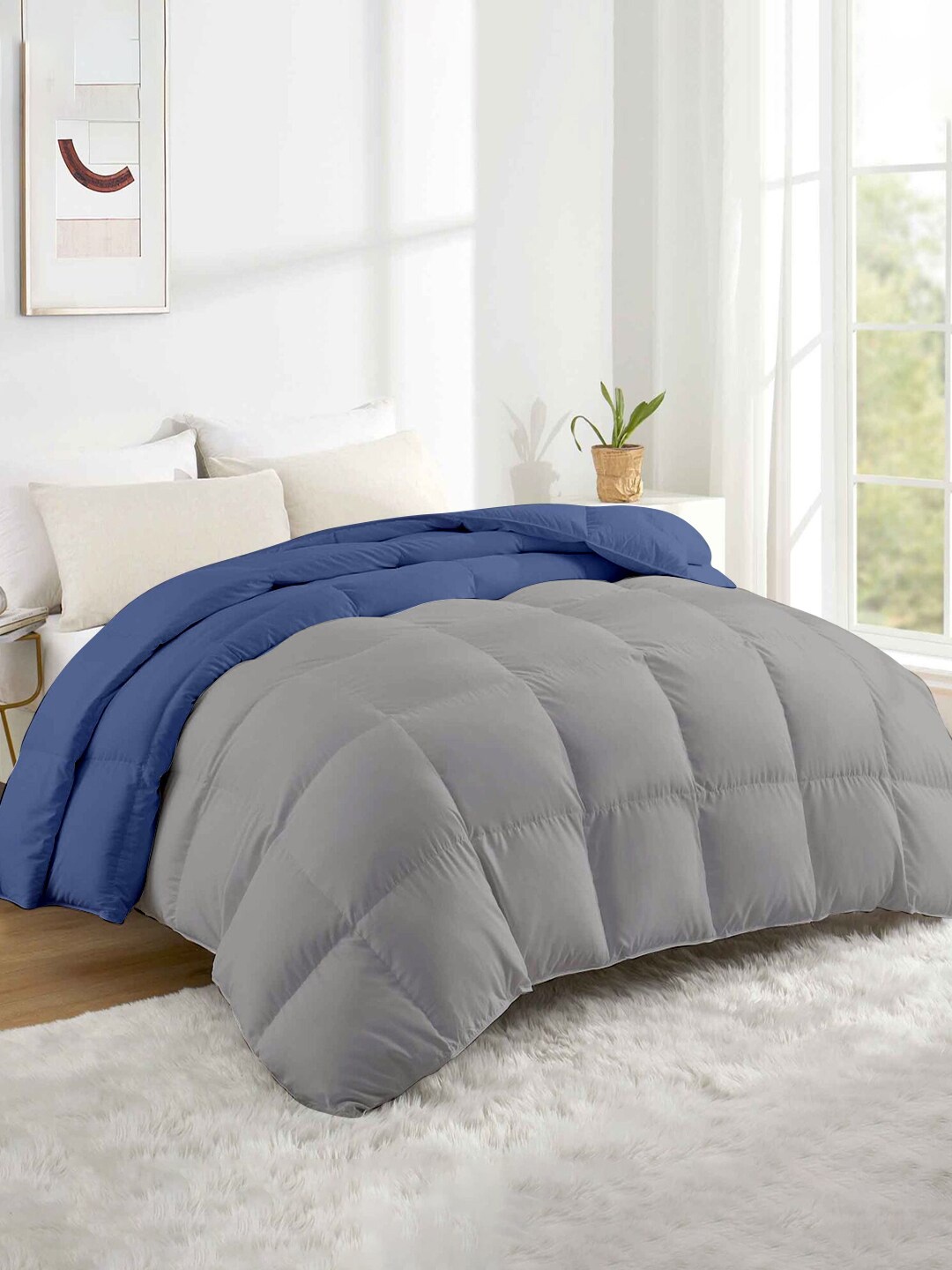 

RAZZAI Blue & Grey Microfiber Mild Winter 500 GSM Single Bed Comforter