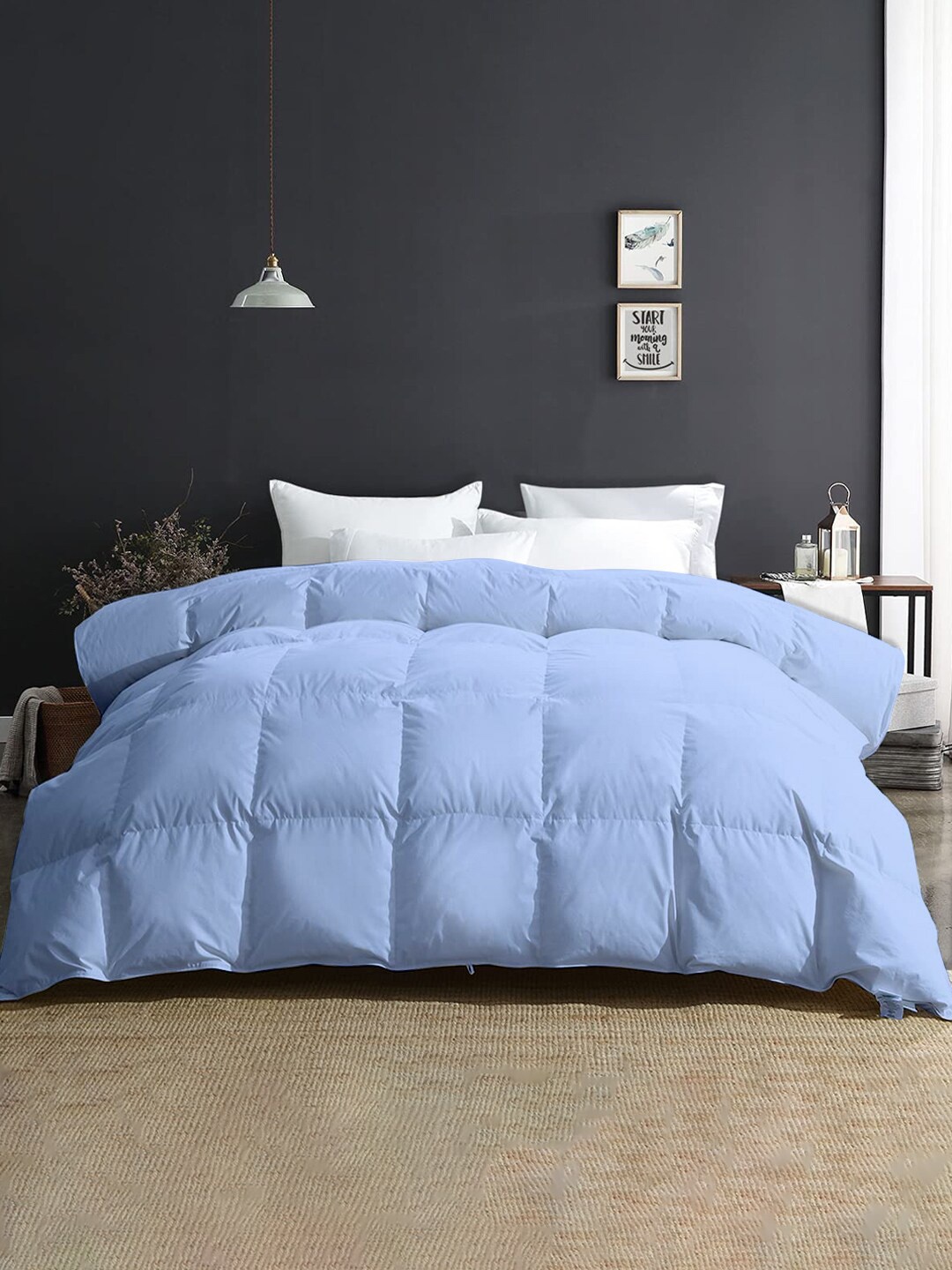 

RAZZAI Blue Microfiber Mild Winter 500 GSM Reversible Single Bed Comforter