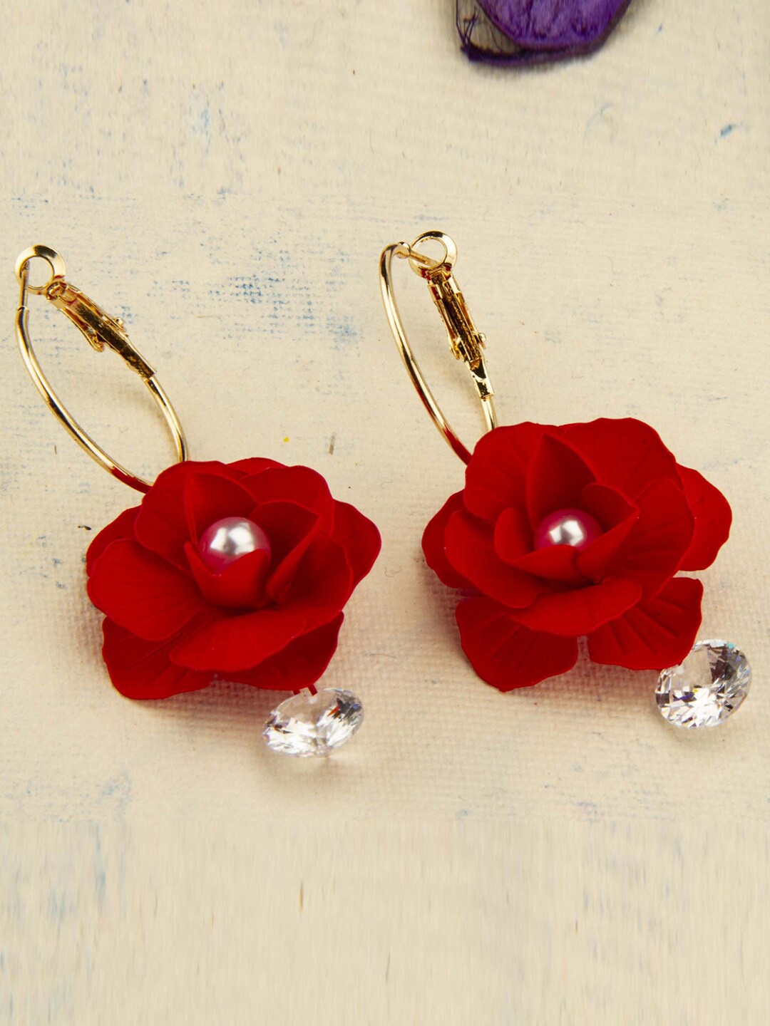 

Designs By Jewels Galaxy Women Red Floral Drop Earrings