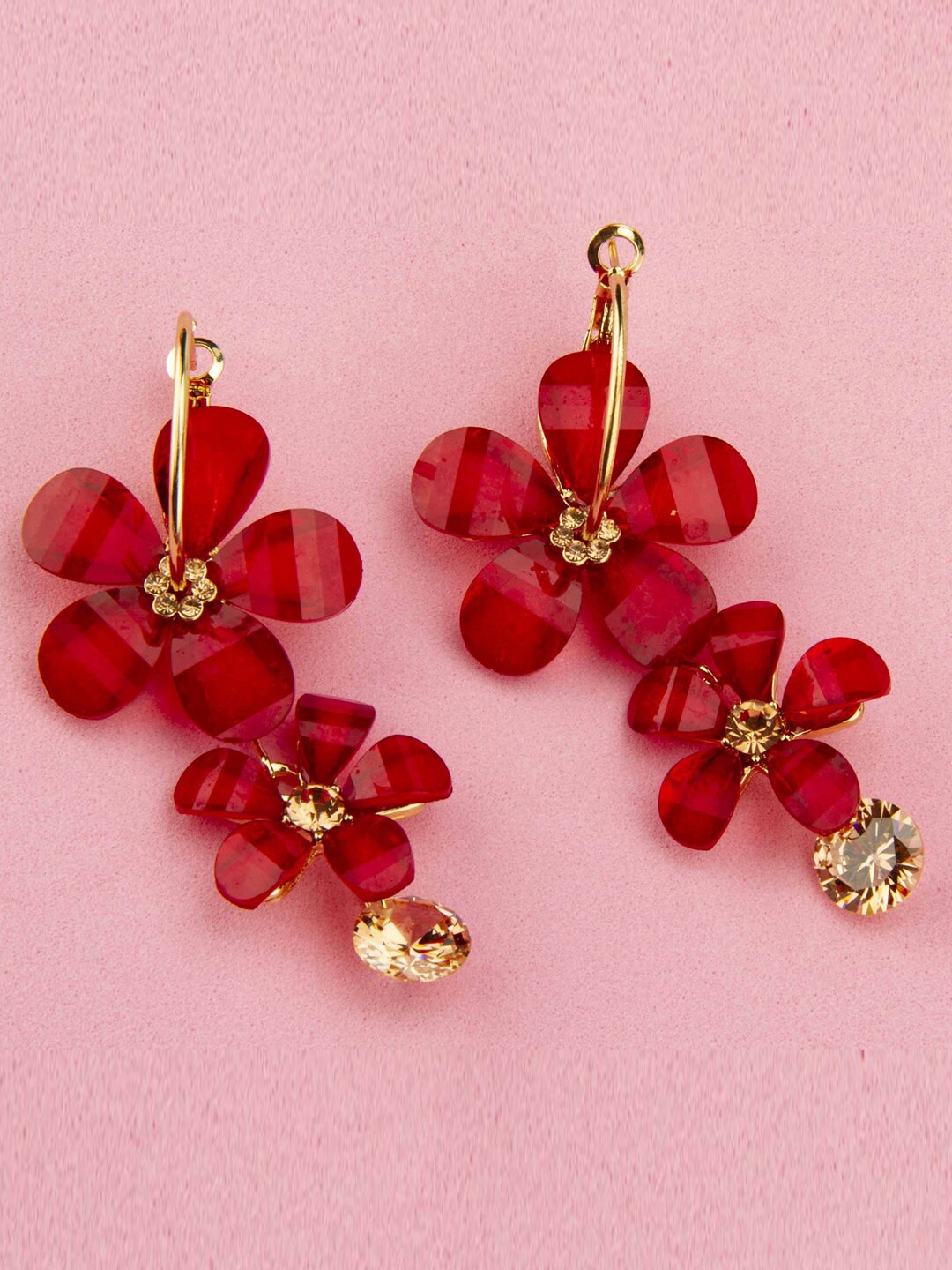 

Designs By Jewels Galaxy Women Red Floral Drop Earrings