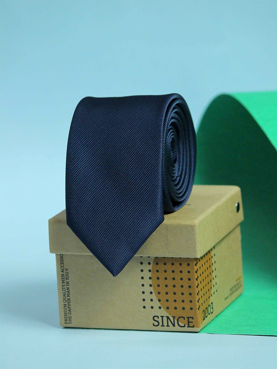 

Tossido Men Navy Blue Solid Broad Tie