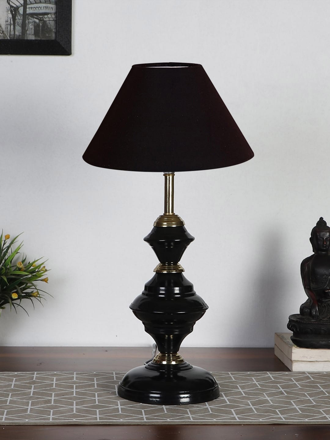 

Devansh Black Solid Table Lamps With Iron Base