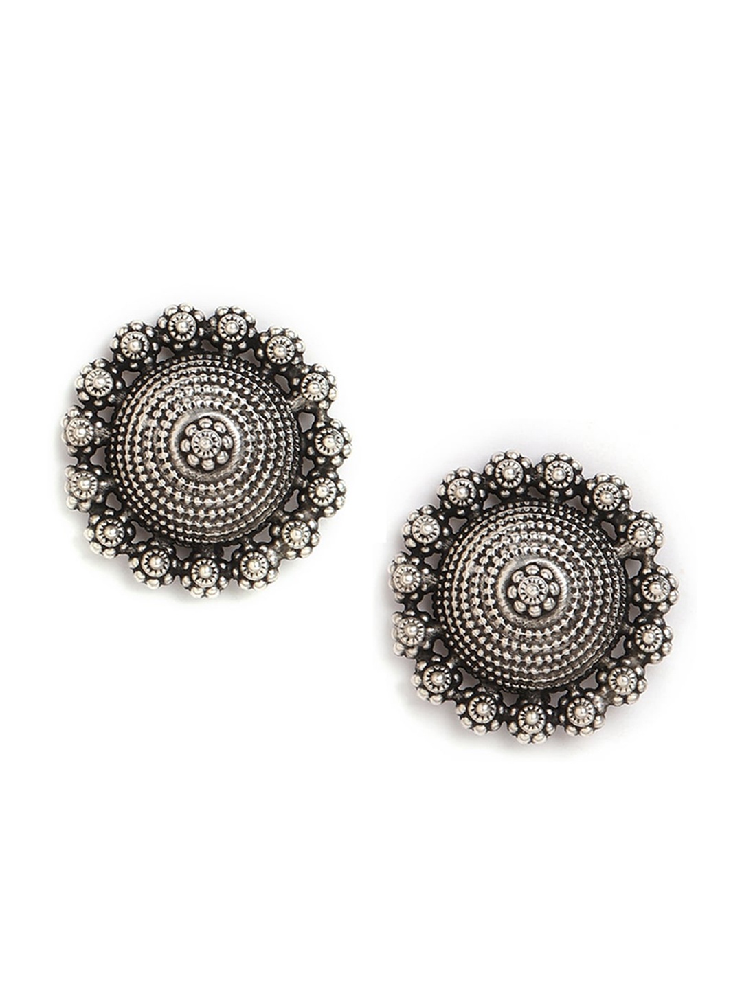 

ahilya Silver-Toned Contemporary Studs Earrings