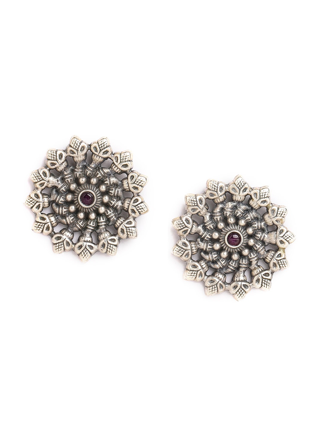 

ahilya Women Silver-Toned Contemporary 92.5 Sterling Silver Studs Earrings