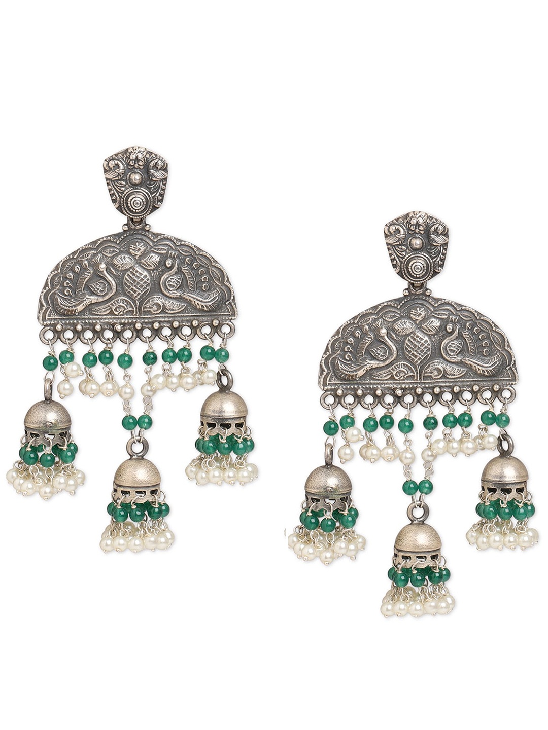 

ahilya 92.5 Sterling Silver-Toned Contemporary Drop Earrings