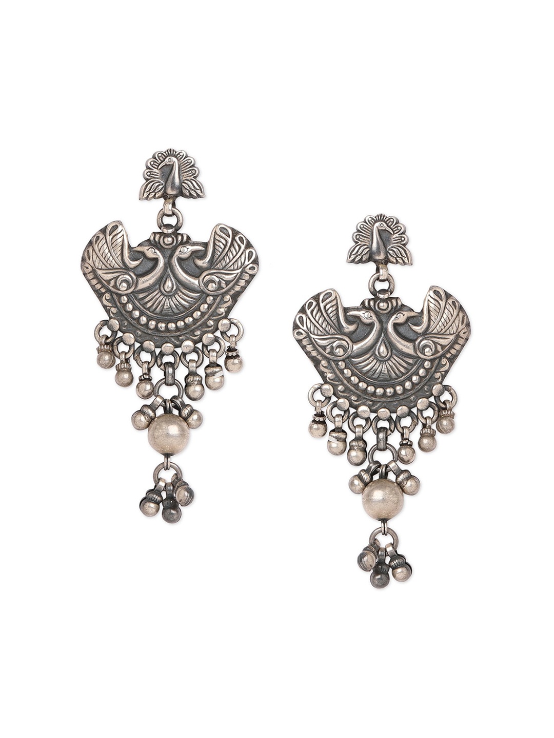 

ahilya 92.5 Sterling Silver Contemporary Chandbalis Earrings