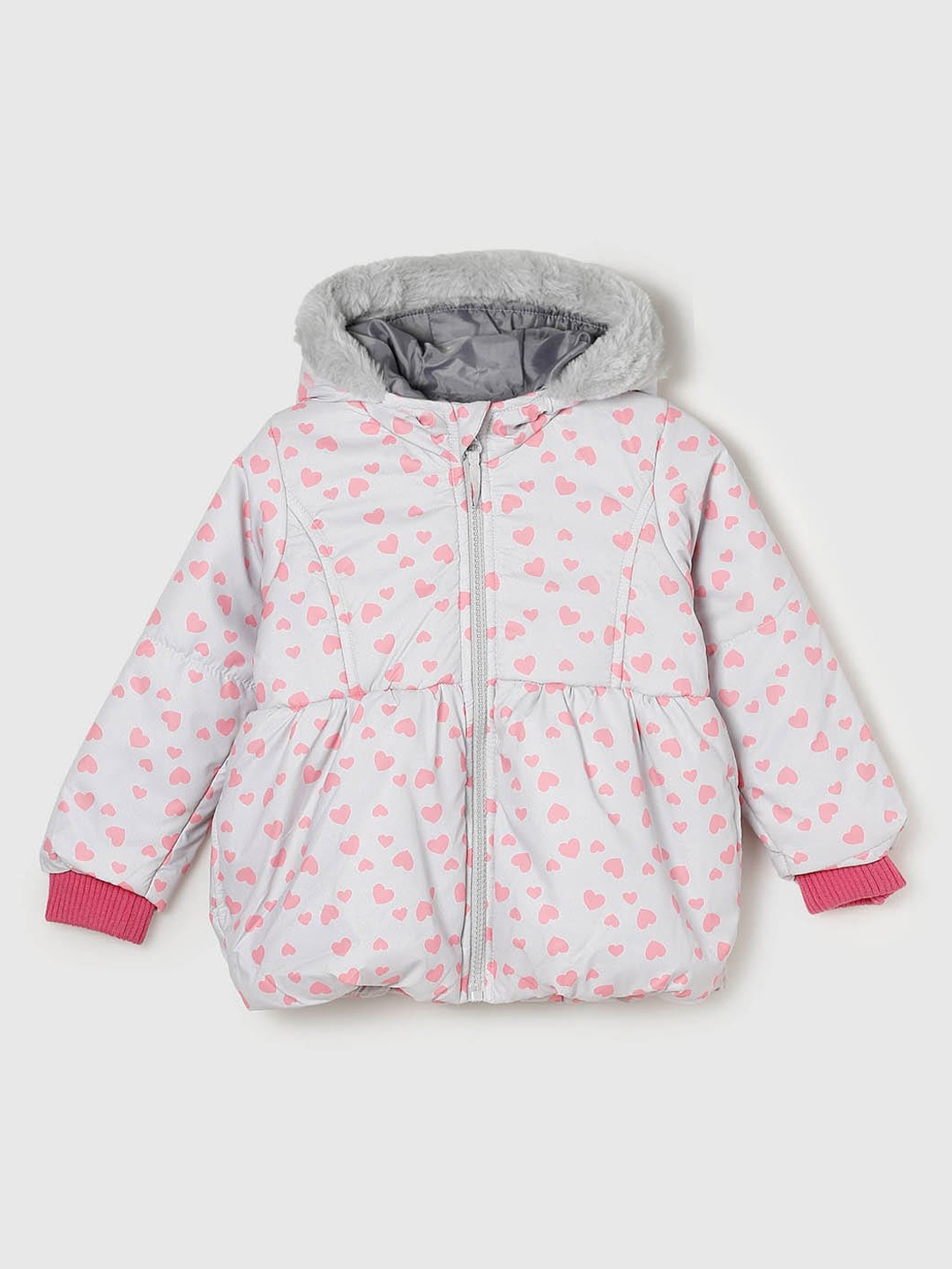 

max Girls Grey Windcheater Padded Jacket