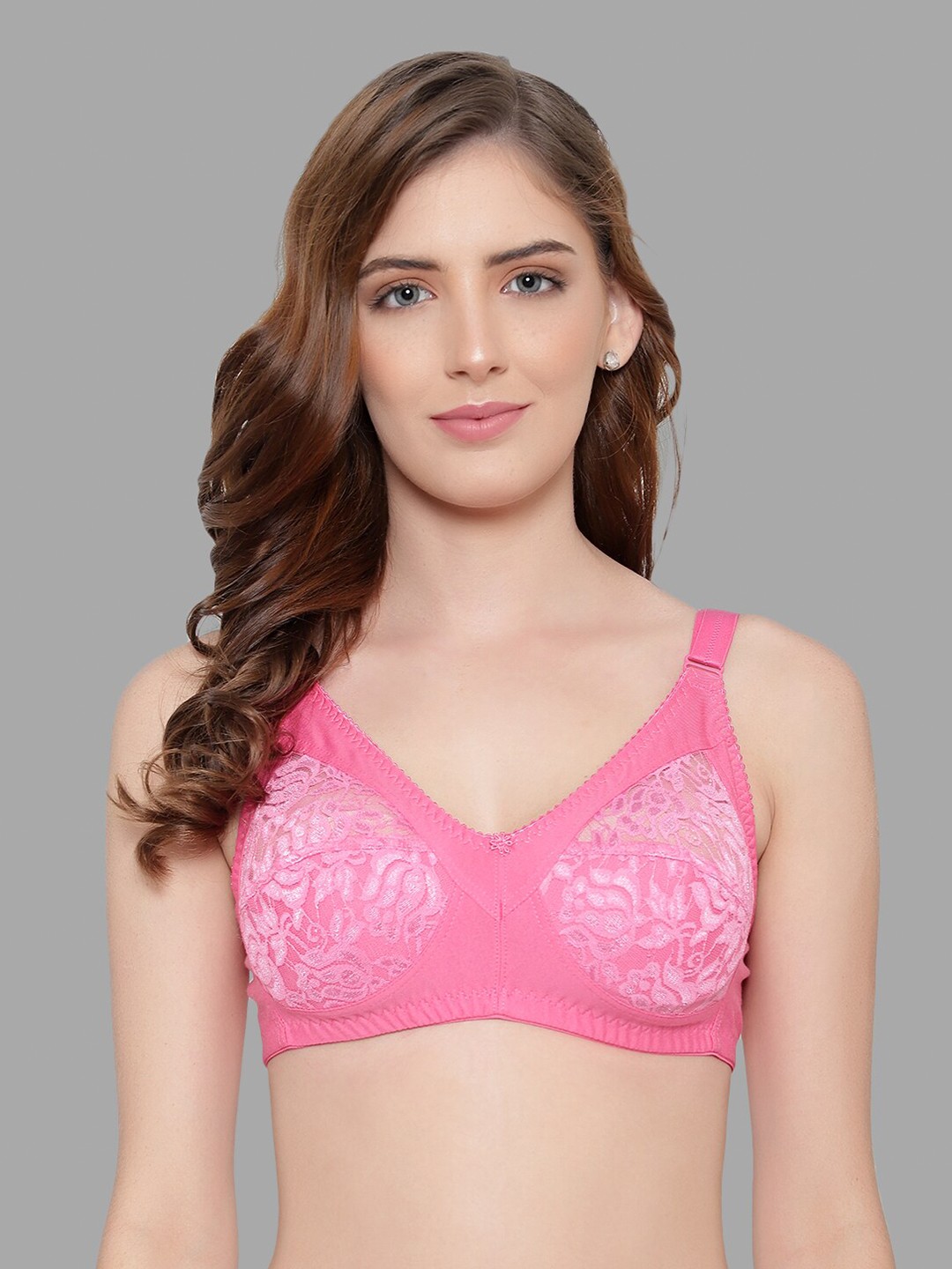 

KYODO Women Pink Cotton Non Padded Bra