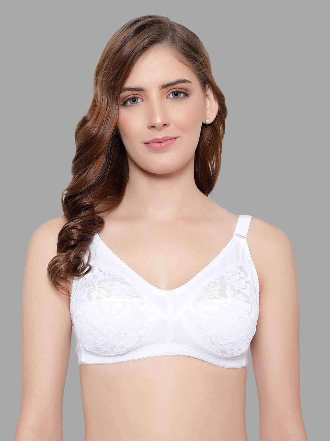 

KYODO White Non Padded Lace Bra