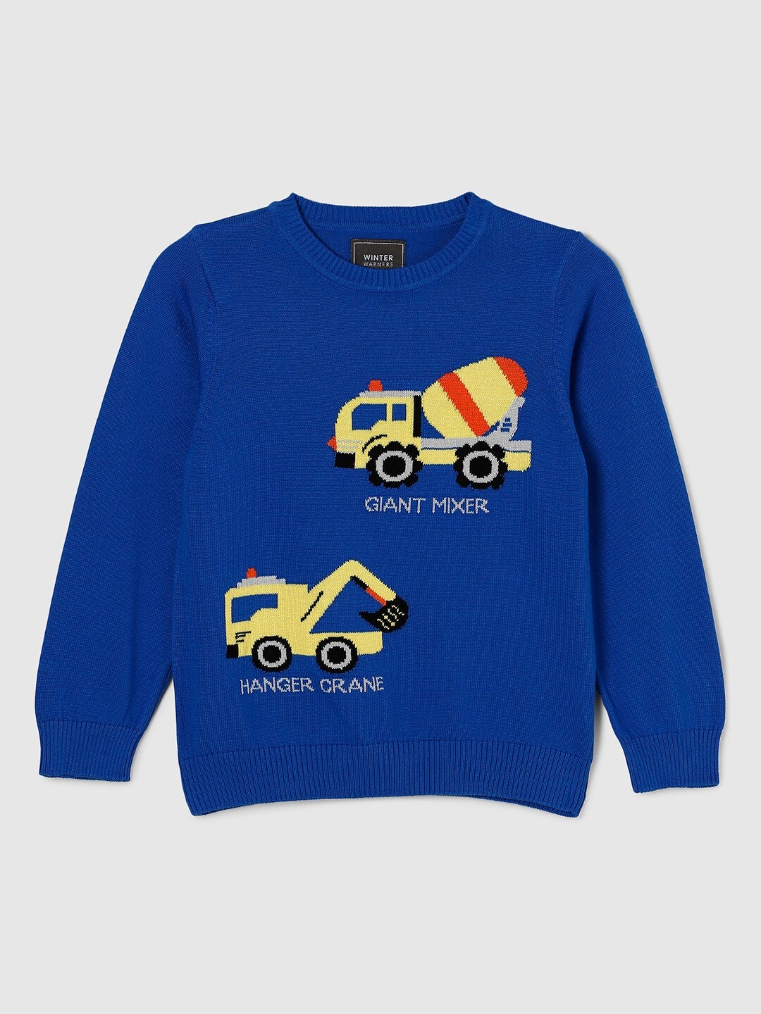 

max Boys Blue & Yellow Printed Pullover