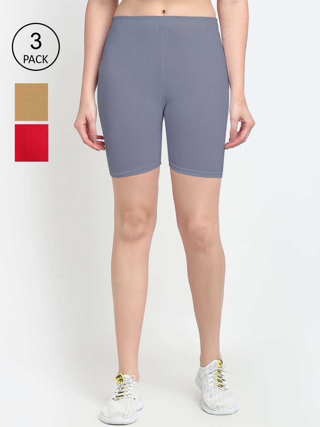 

GRACIT Women Red Cycling Sports Shorts