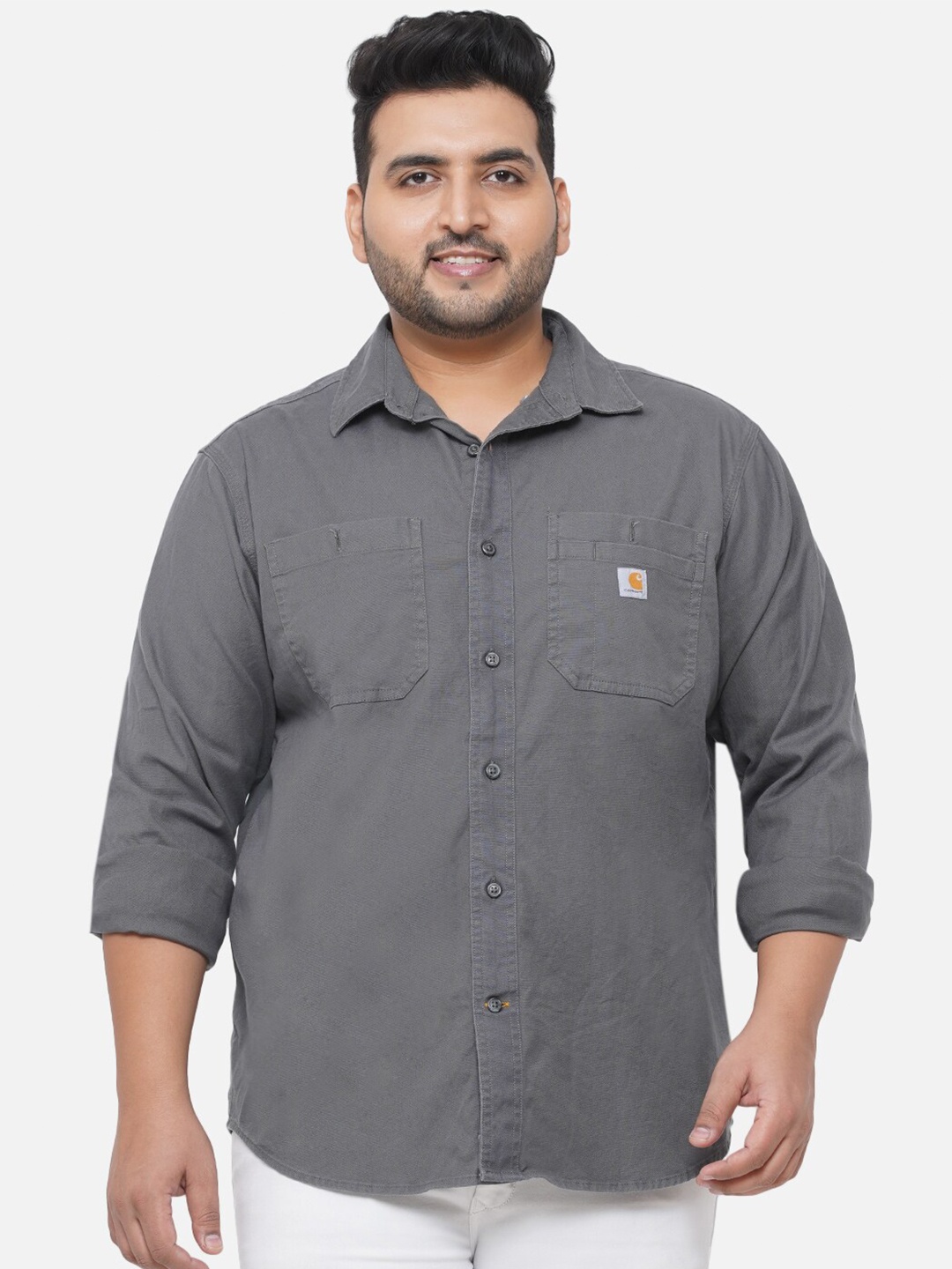 

Santonio Men Grey Cotton Comfort Casual Shirt