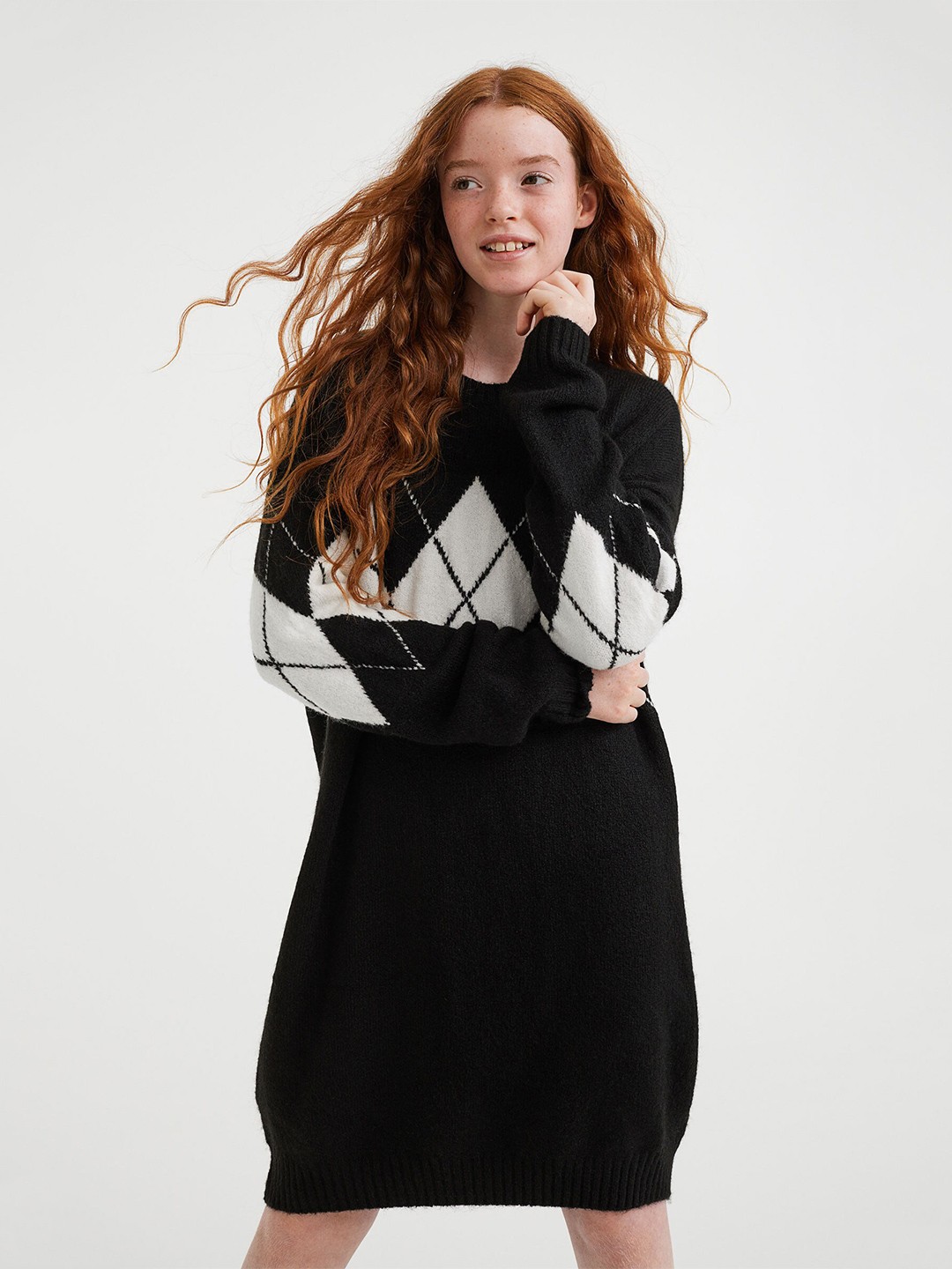 

H&M Girls Knitted dress, Black