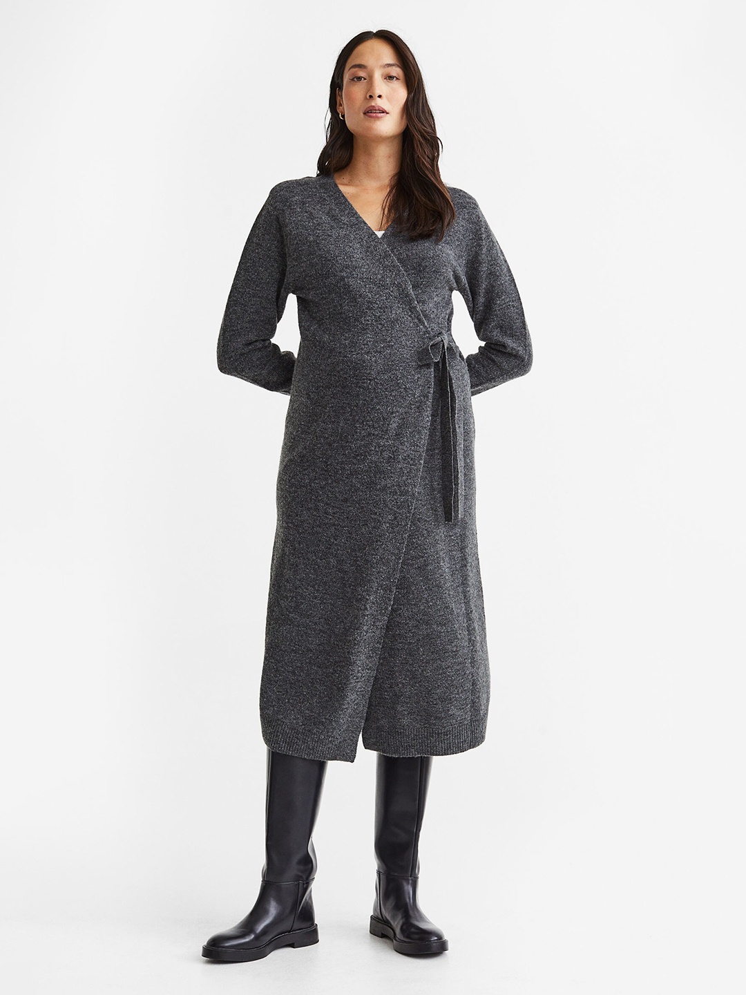 

H&M Woman MAMA Wrapover dress, Grey