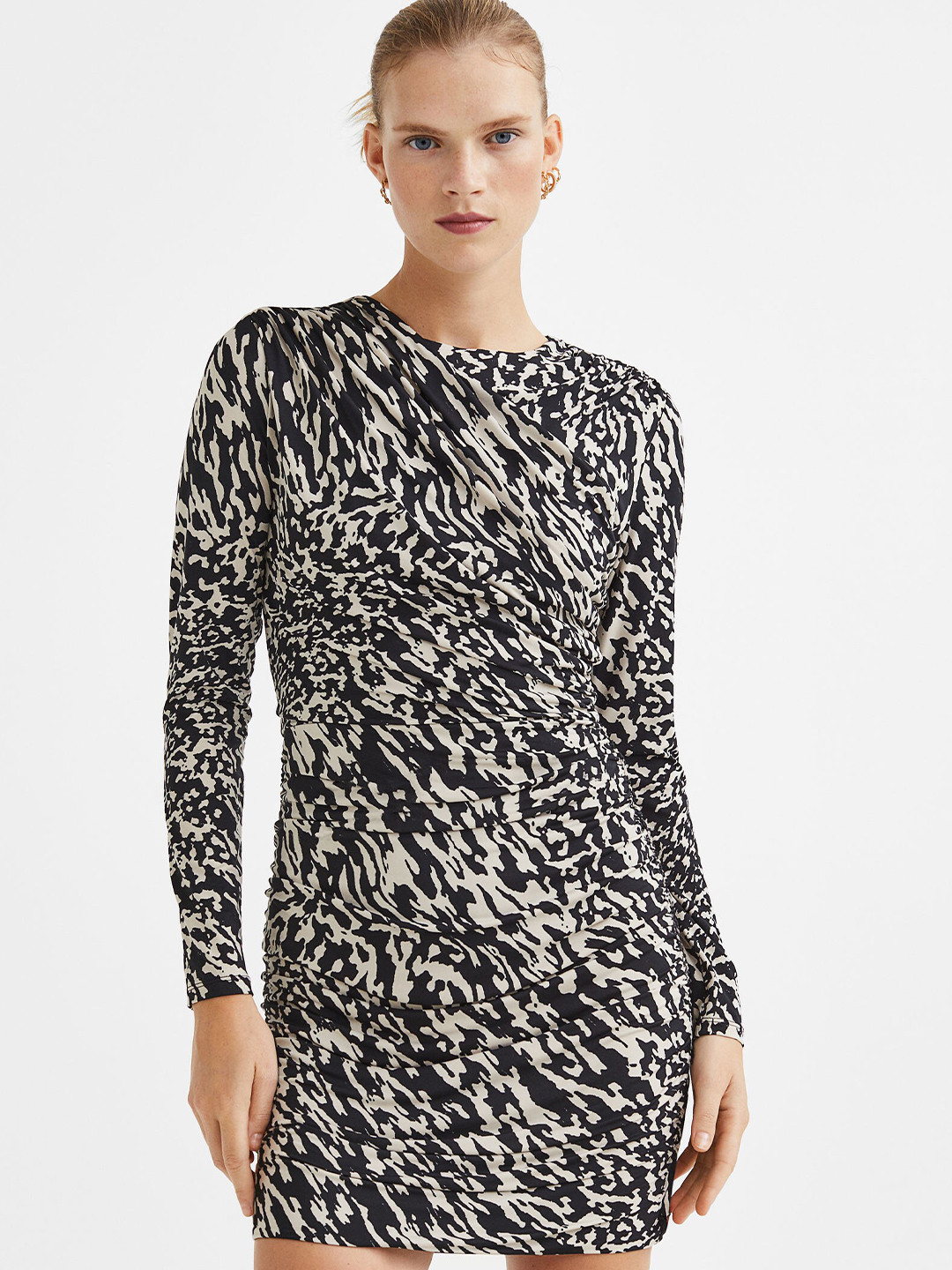 

H&M Women Animal Printed Bodycon Mini Dress, Beige