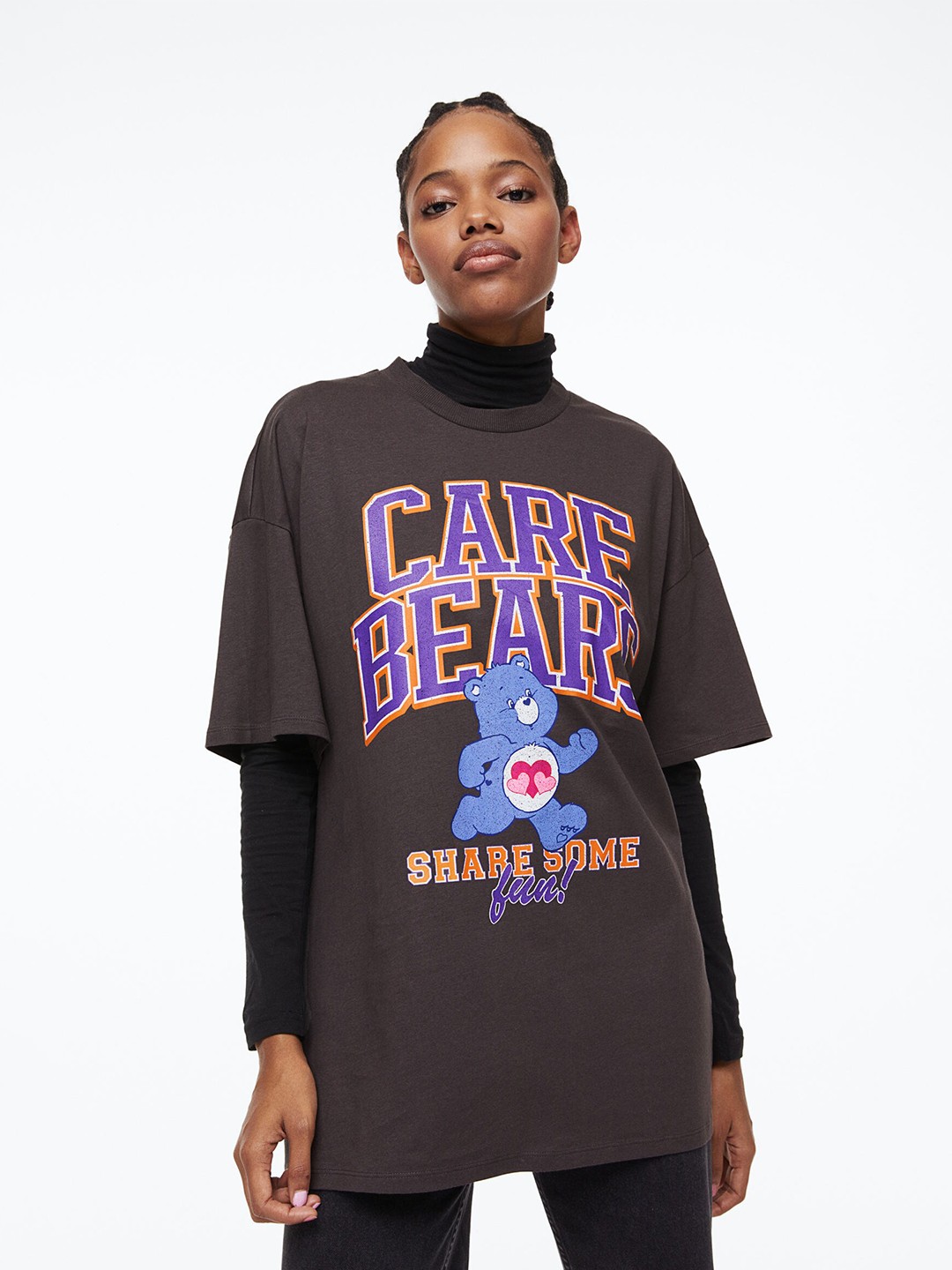 

H&M Women Typography Printed Applique T-shirt, Grey
