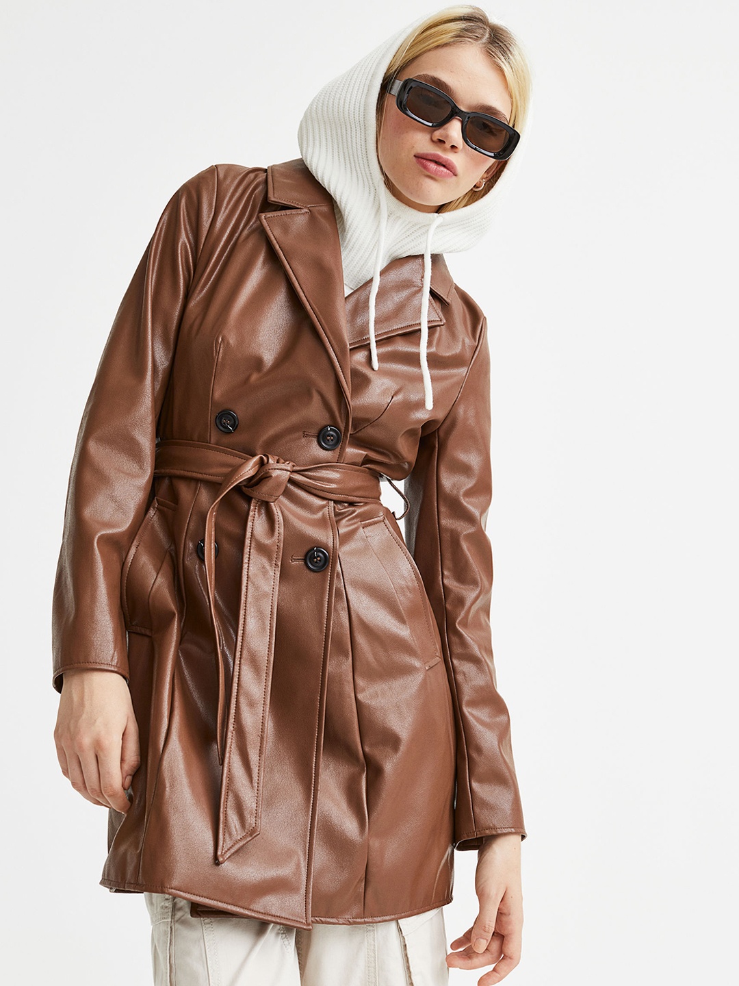 

H&M Women Trenchcoat, Brown