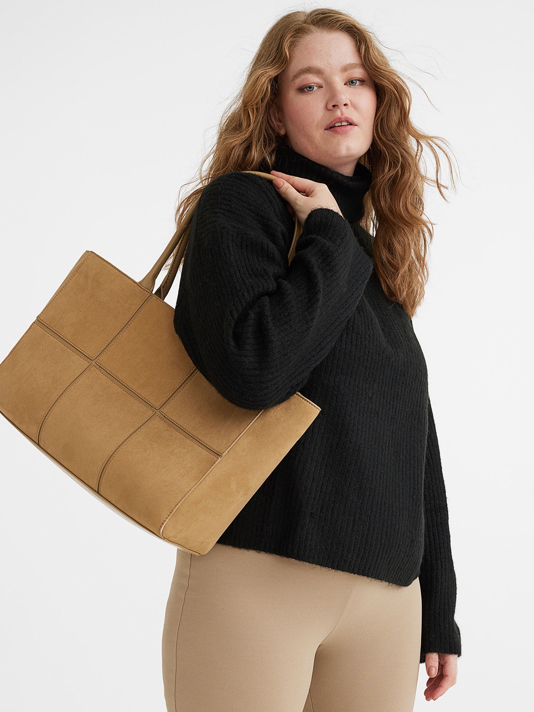 

H&M Women Oversized Polo-Neck Jumper, Black