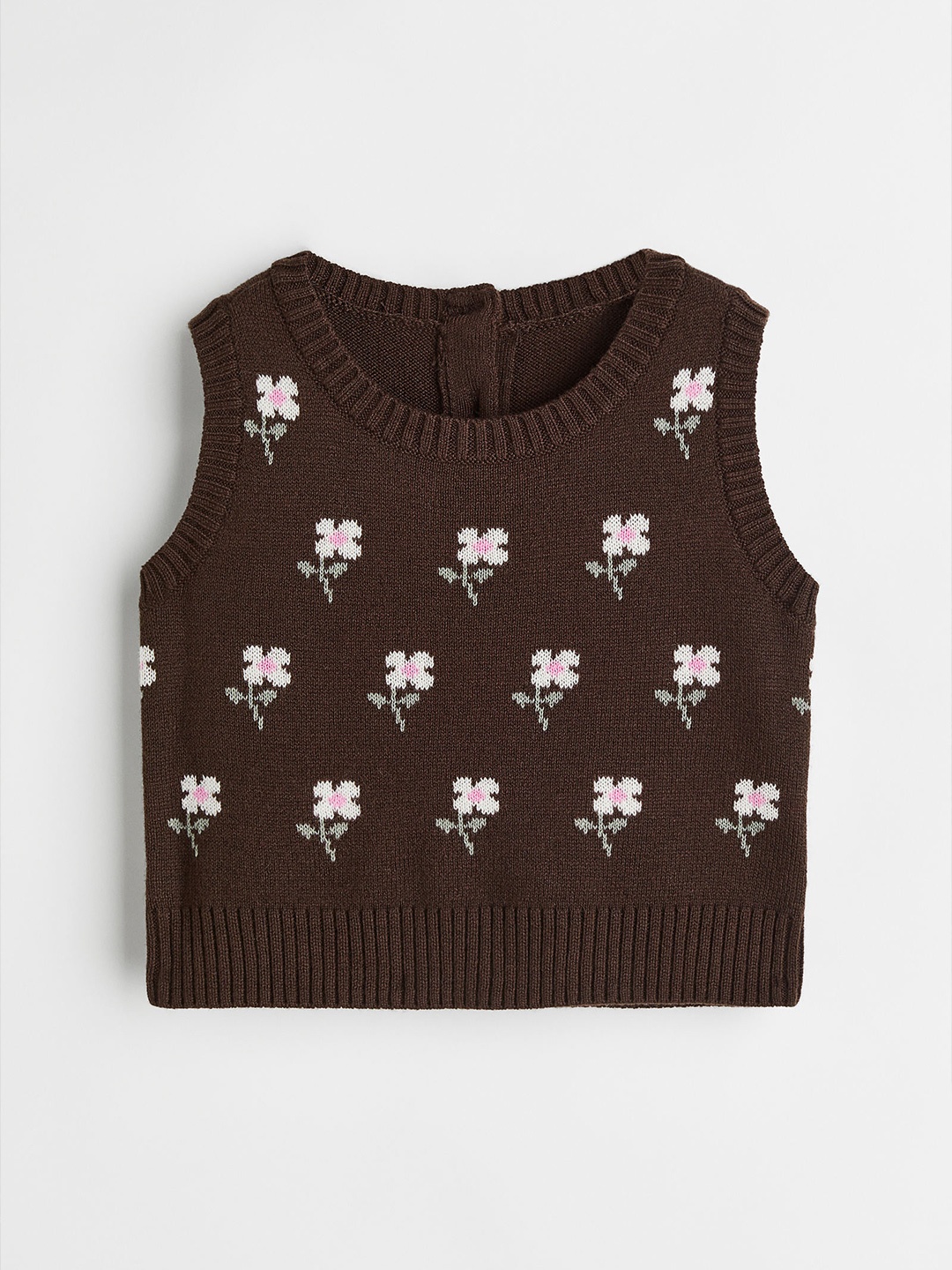 

H&M Girls Knitted sweater vest, Brown