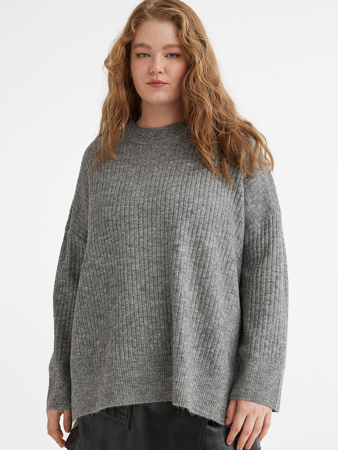 

H&M Women Rib-knit jumper, Grey