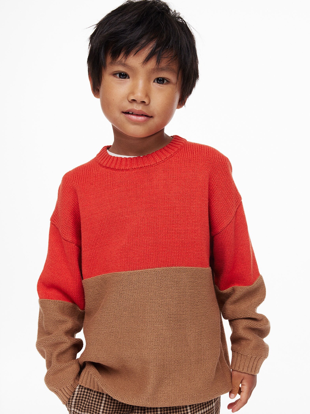 

H&M Boys Colourblocked Pullover Sweater, Brown