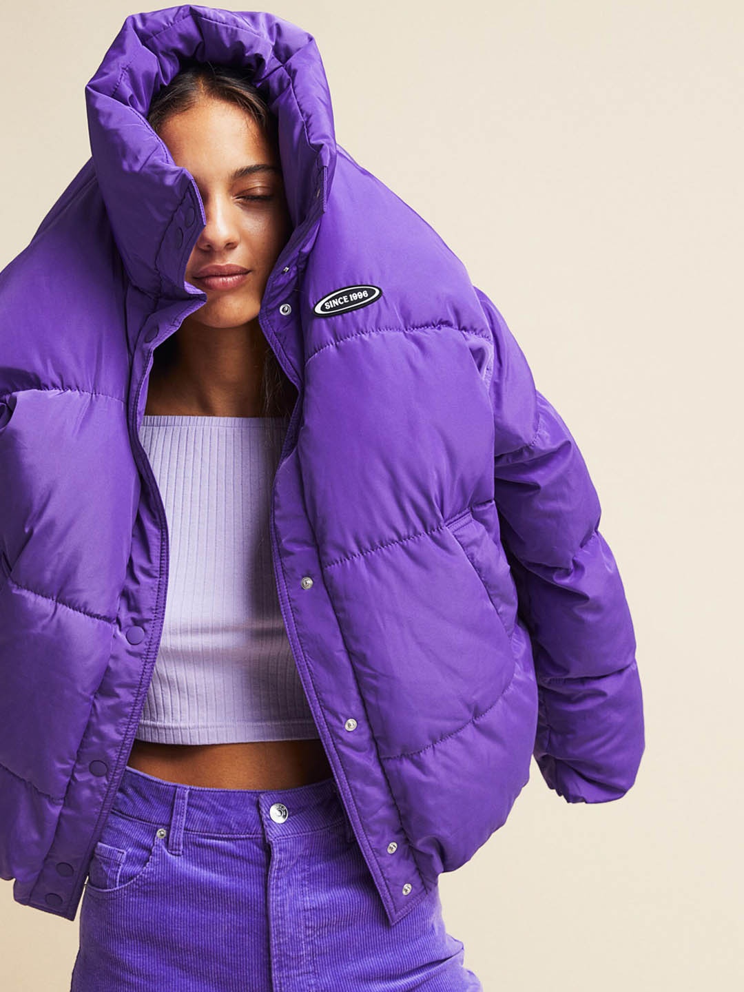 

H&M Women Puffer Jacket, Purple