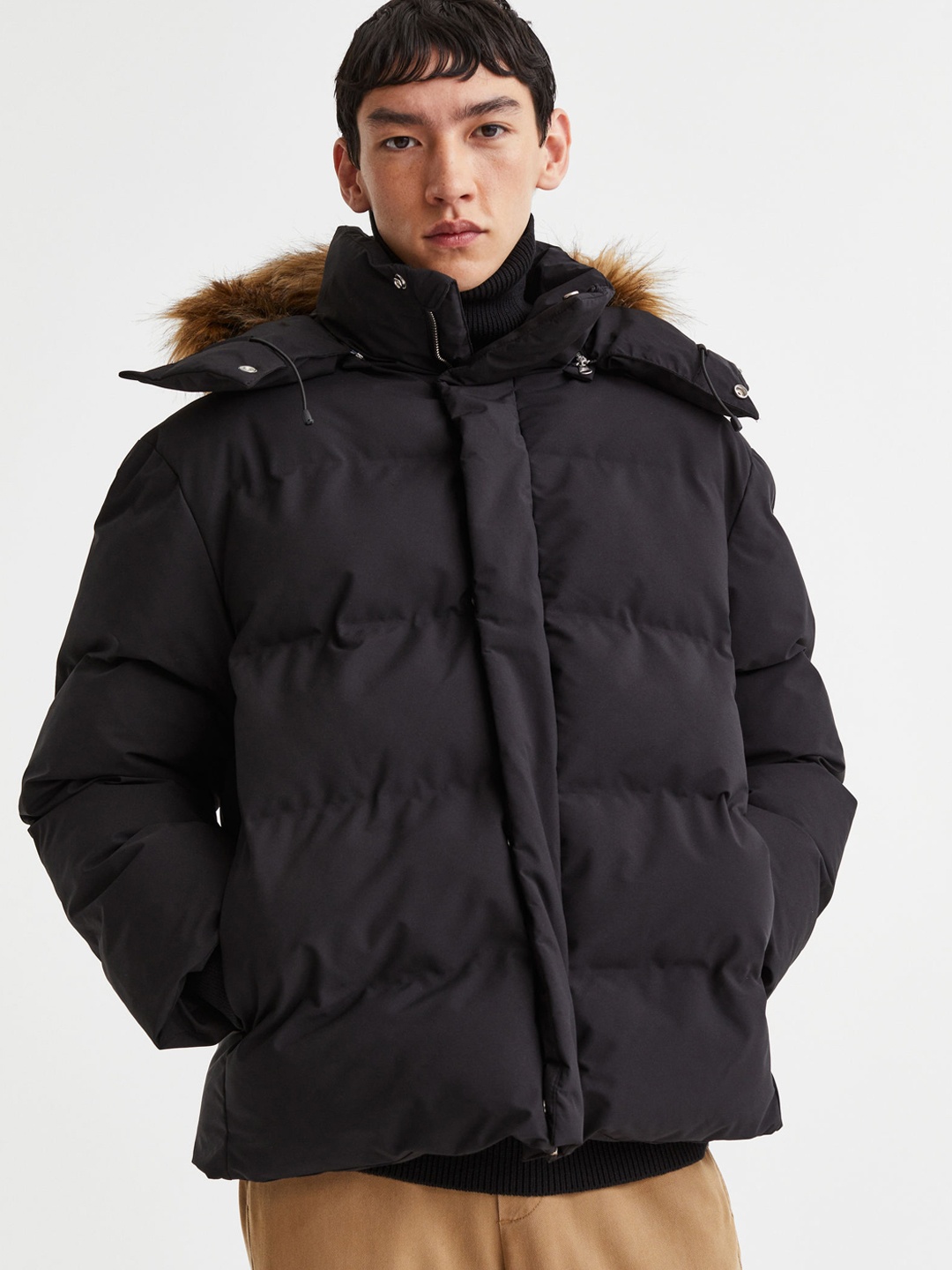 

H&M Men Water-repellent puffer jacket, Black