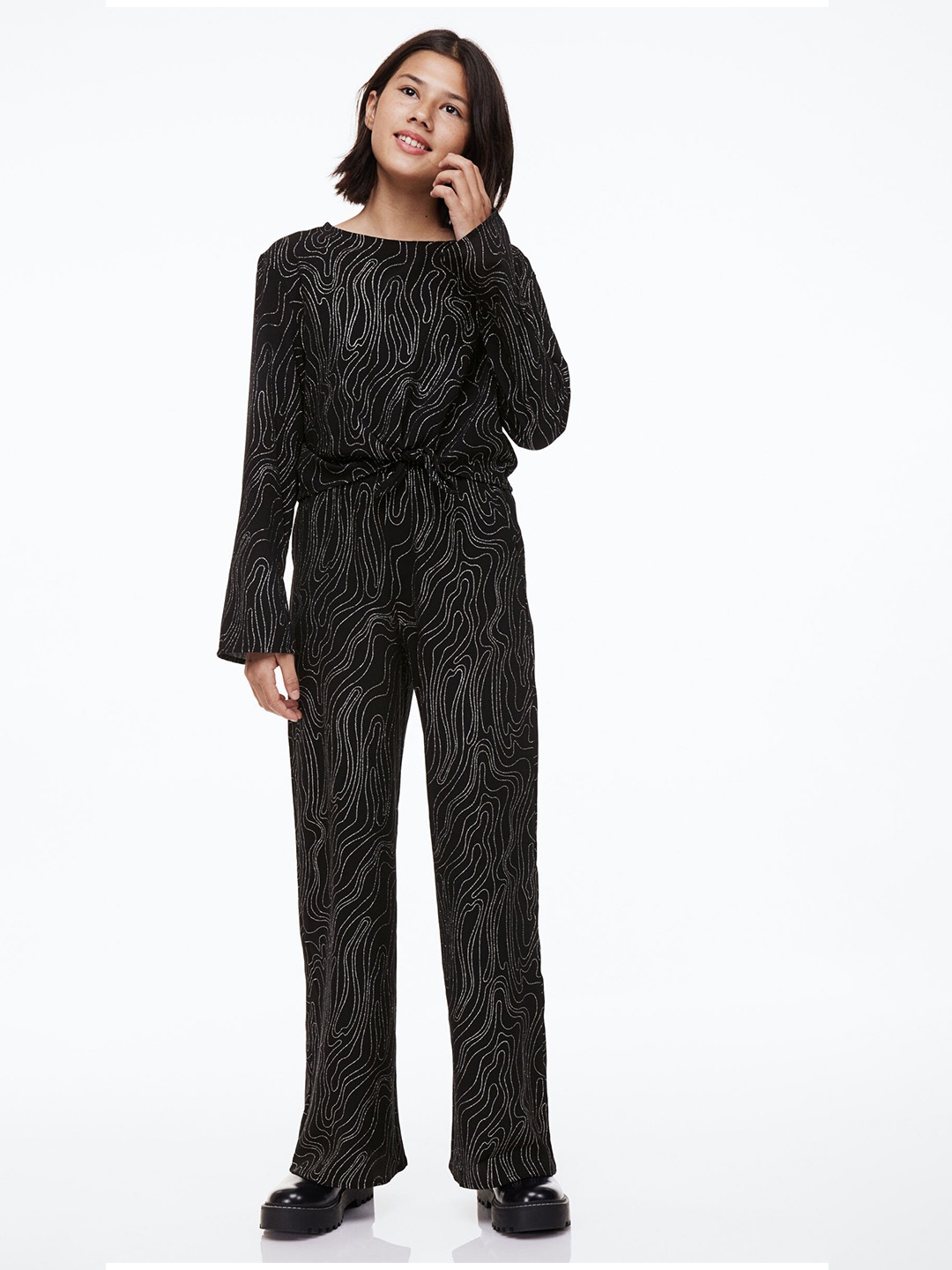 

H&M Girls 2-Piece Crepe Set, Black