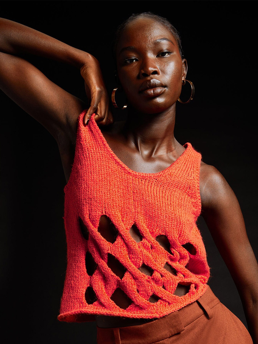

H&M Woman Knitted vest top, Red