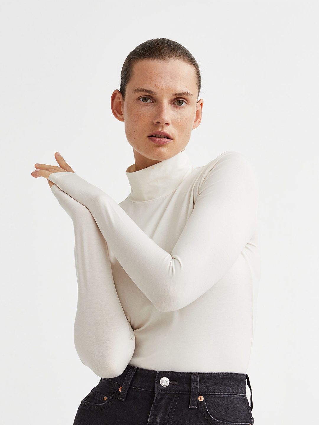 

H&M Woman Turtleneck top, White