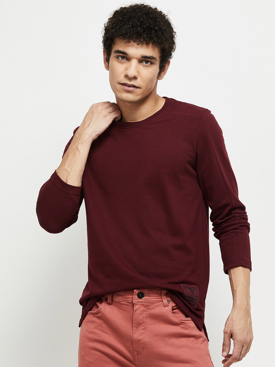 

max Men Burgundy T-shirt